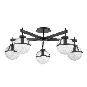 Elstead Hängeleuchte, Pendelleuchten & Hängelampen von Elstead Hollis 5 Light Semi-Flush - Schwarz HK-HOLLIS-5-C-BK