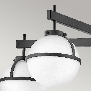 Elstead Hängeleuchte, Pendelleuchten & Hängelampen von Elstead Hollis 5 Light Semi-Flush - Schwarz, Stahl, Opalglas HK-HOLLIS-5-O-BK