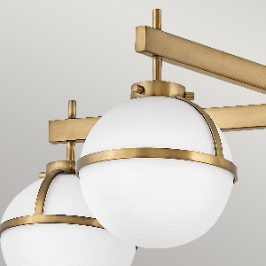 Elstead Hängeleuchte, Pendelleuchten & Hängelampen von Elstead Hollis 5 Light Semi-Flush - Heritage Brass, Stahl, Opalglas HK-HOLLIS-5-O-HB