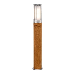 Bodenleuchten, Pollerleuchten, Kandelaber & Bodenlampen für außen von Elstead Hornsea 1 Lichtpoller - Teak mit Edelstahl HORNSEA-B-SS