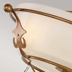 Elstead Windsor 3 Light Semi-Flush - Gold Patina WINDSOR-SF-GOLD