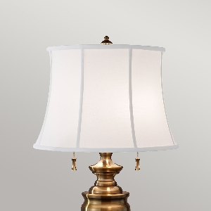 Elstead Stateroom Tischlampe - Bali Messing mit weißem Schirm FE-STATEROOM-TL-BB