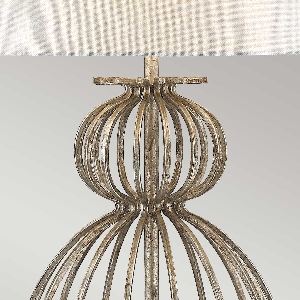 Elstead Lafitte Tischleuchte - Silber mit cremefarbenem Lampenschirm GN-LAFITTE-TL-SV