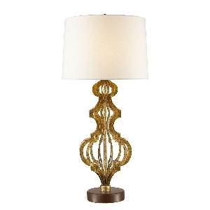 Elstead Octavia Tischleuchte - Gold mit cremefarbenem Lampenschirm GN-OCTAVIA-TL-GD