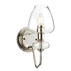 Elstead Armand 1 Wandleuchte - poliert vernickelt mit klaren Glasschirmen DL-ARMAND1-PN