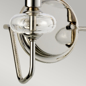 Elstead Armand 2 Wandleuchte - Poliertes Nickel mit klaren Glasschirmen DL-ARMAND2-PN