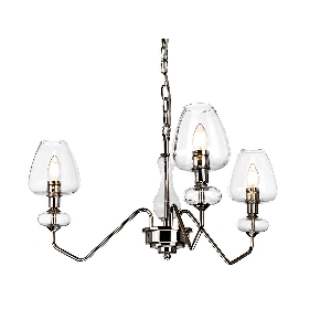 Elstead Armand 3 Pendelleuchte - Poliertes Nickel mit klaren Glasschirmen DL-ARMAND3-PN
