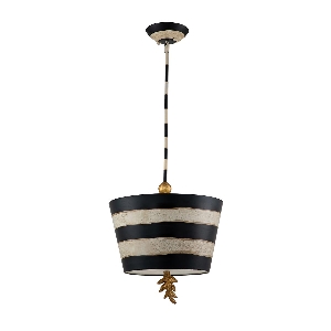 Elstead South Beach Pendelleuchte - Schwarz, Kitt & Blattgold FB-SOUTHBEACH-P