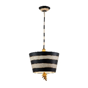 Elstead South Beach Pendelleuchte - Schwarz, Kitt & Blattgold FB-SOUTHBEACH-P