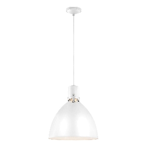 Elstead Brynne 1 Medium LED Pendelleuchte - Nickel poliert - Weiß/Chrom flach FE-BRYNNE-P-FWH