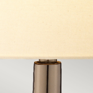 Elstead Job 1 Light Tischleuchte - Elfenbeinfarbener Schirm - Bronze Metallic, Cremefarbener Schirm JOB-TL-IV