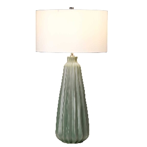 Elstead Kew 1 Light Tischlampe - Salbei Grün mit Weißem Schirm KEW-TL