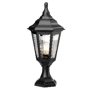 Elstead Kinsale 1 Licht Sockel/Vorbau Laterne - Schwarz KINSALE-PED-POR