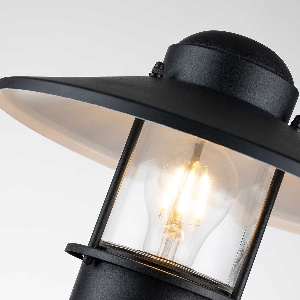 Elstead Klampenborg 1-Licht-Säule mit PIR - Schwarz KLAMPENBORG-PED-PIR-BK