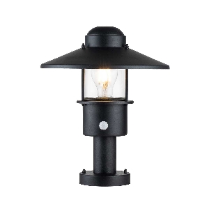Elstead Klampenborg 1-Licht-Säule mit PIR - Schwarz KLAMPENBORG-PED-PIR-BK