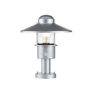 Elstead Klampenborg 1 Licht-Säule mit PIR - Silber KLAMPENBORG-PED-PIR-SIL