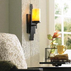Elstead Kyle 1 Light Wandleuchte - Imperial Bronze mit Onyx-Schirm QZ-KYLE1