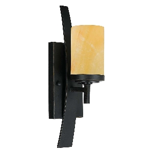 Elstead Kyle 1 Light Wandleuchte - Imperial Bronze mit Onyx-Schirm QZ-KYLE1