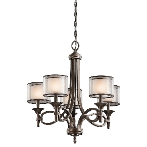 Elstead Lacey 5 Licht Kronleuchter - Mission Bronze KL-LACEY5-MB