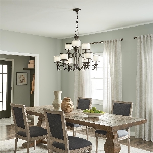 Elstead Lacey 9 Licht Kronleuchter - Mission Bronze KL-LACEY9-MB