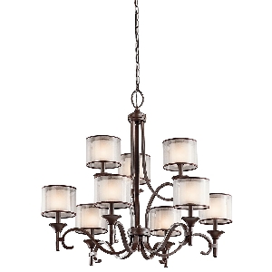 Elstead Lacey 9 Licht Kronleuchter - Mission Bronze KL-LACEY9-MB