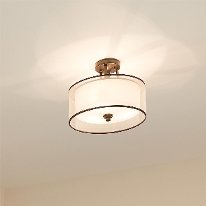 Serie LACEY VON ELSTEAD von Elstead von Elstead Lacey 3 Light Small Semi-Flush - Mission Bronze KL-LACEY-SF-MB