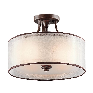 Elstead Lacey 3 Light Small Semi-Flush - Mission Bronze KL-LACEY-SF-MB