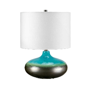 Elstead Laguna 1 Light Small Tischleuchte - Türkis und Graphitglasur LAGUNA-TL-SM