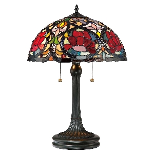 Elstead Larissa 2 Licht Tischlampe - Vintage Bronze QZ-LARISSA-TL