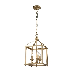 Elstead Larkin 3 Light Medium Pendelleuchte - Naturmessing lackiert KL-LARKIN-P-M-PNBR