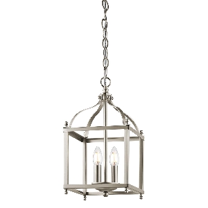 Elstead Larkin 2 leichte kleine Pendelleuchte - Gebürstetes Nickel KL-LARKIN-P-S-NI