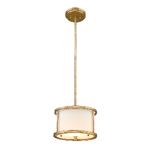 Elstead Lemuria 1 leichte Duo-Mount Mini-Hängeleuchte - Distressed Gold, Elfenbeinfarbener Schirm GN-LEMURIA-MP