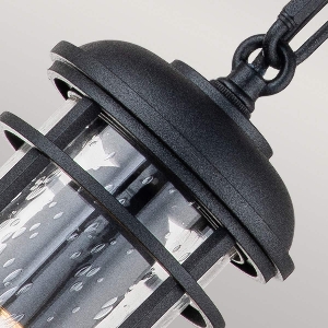 Hängeleuchten & Deckenlampen für außen von Elstead Lighthouse 1 Light Small Chain Lantern - Textured Black FE-LIGHTHOUSE8-S-BLK
