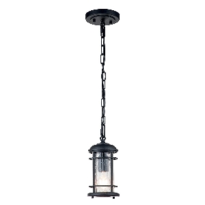 Hängeleuchten & Deckenlampen für außen von Elstead Lighthouse 1 Light Small Chain Lantern - Textured Black FE-LIGHTHOUSE8-S-BLK