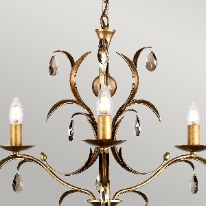 Serie LILY VON ELSTEAD von Elstead von Elstead Lily 3 Light Chandelier - Bronze Patina LL3-ANT-BRZ
