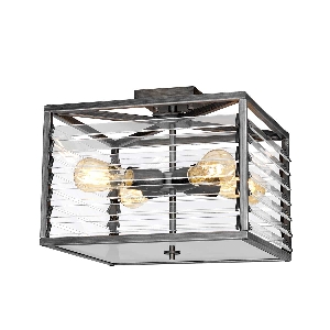 Louvre 4 Light Flush - Painted Gunmetal von Elstead