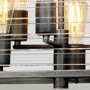 Serie LOUVRE VON ELSTEAD von Elstead von Elstead Louvre 6 Light Pendant - Painted Gunmetal LOUVRE-6P