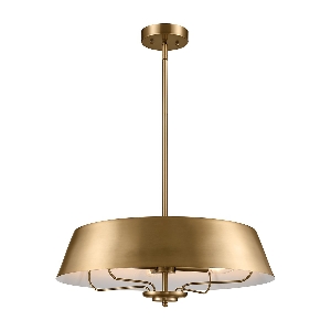 Luella 4lt Duo-Mount Pendant - Brushed Natural Brass von Elstead