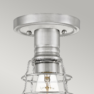 Elstead Deckenleuchten & Deckenlampen von Elstead Mixon 1 Light Semi-Flush - Brushed Nickel QZ-MIXON-SF-BN