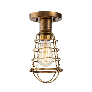 Elstead Mixon 1 Light Semi-Flush - Weathered Brass QZ-MIXON-SF-WS
