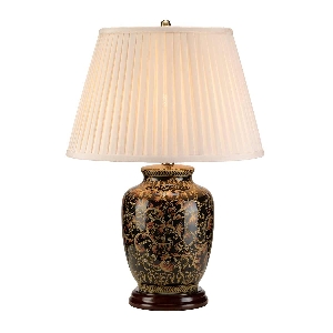 Elstead Morris 1 Light Small Table Lamp - Gold and Black with Cream Shade MORRIS-TL-SMALL