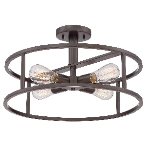 Elstead New Harbor 4 Light Semi-Flush - Western Bronze QZ-NEW-HARBOR-SF