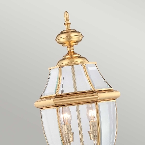 Serie NEWBURY VON ELSTEAD von Elstead von Elstead Newbury 2 Light Pedestal - Lacquered Polished Brass QZ-NEWBURY3-L-PB