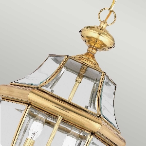 Hängeleuchten & Deckenlampen für außen von Elstead Newbury 2 Light Large Chain Lantern - Lacquered Polished Brass QZ-NEWBURY8-L-PB