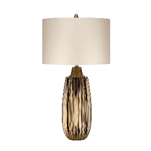 Elstead Newham 1 Light Large Table Lamp - Bronze Ceramic / Pearl shade NEWHAM-TL-L