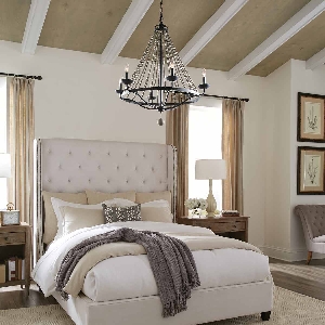 Elstead Nori 6 Light Chandelier - Dark Weathered Zinc with Driftwood Grey FE-NORI6-DWZ