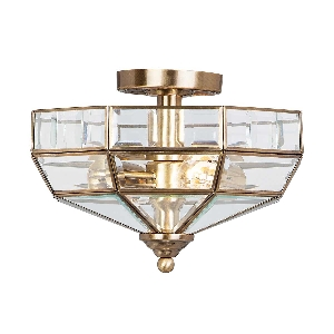 Elstead Old Park 2 Light Semi-Flush - Antique Brass OLD-PARK-AB