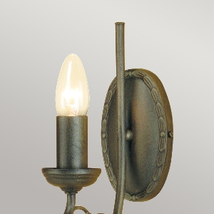 Elstead Olivia 1 Light Wall Light - Black/Gold Patina OV1-BLK-GOLD