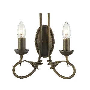 Elstead Olivia 2 Light Wall Light - Black/Gold Patina OV2-BLK-GOLD