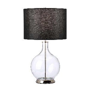 Elstead Orb 1 Light Tischleuchte (komplett mit schwarzem Schirm) - Nickel poliert mit schwarzem Schirm ORB-CLEAR-PN-BLK